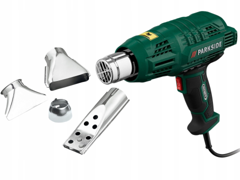Unelte - Pistol cu aer cald 2000W cu 2 trepte și set 4 duze – pentru decapare, uscări și modelare – Parkside PHLG 2000 F5
