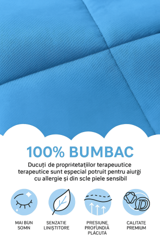 Pătură Ponderată Dailydream – Bumbac 100%, Sleep Therapy, Oeko-Tex [1]