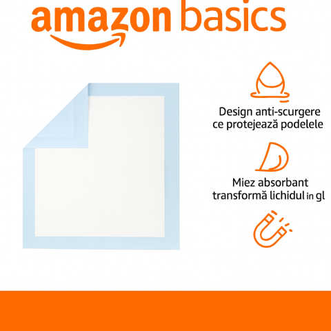 Pernuțe Absorbante Câini XL, 5 Straturi, Anti-Scurgere – Amazon Basics, 40 Buc. [2]