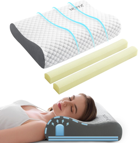 Pernă Ortopedică Memory Foam – Suport Cervical Reglabil | Pentru Dormit pe Spate, Lateral sau pe Burtă | Înălțime și Fermitate Ajustabile | 60 x 35 cm [2]