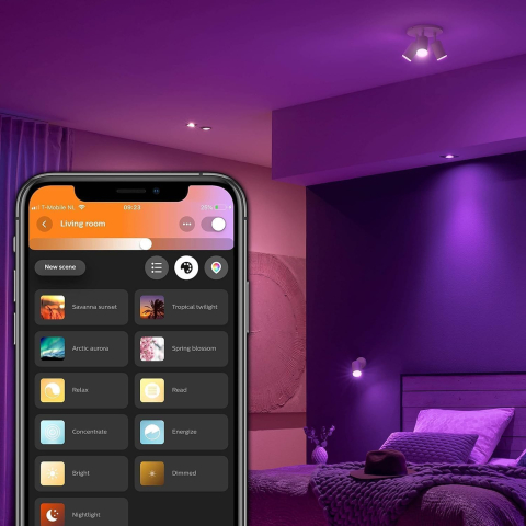 Set 3 Spoturi LED Smart Încastrate Philips Hue White & Color Ambiance Centura – 1050 lm, 16 Milioane de Culori, Control Vocal & App, Alb [1]