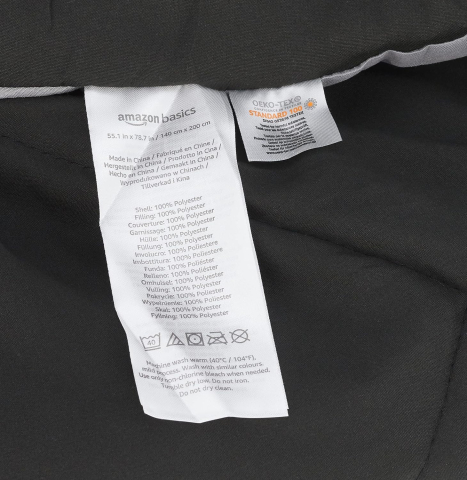 Pilotă Reversibilă 140×200 cm, Microfibră – Amazon Basics Gri/Negru [3]