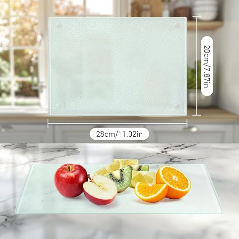 Set 2 Tocătoare din Sticlă Securizată 28×20 cm – Antibacteriene & Termorezistente [1]