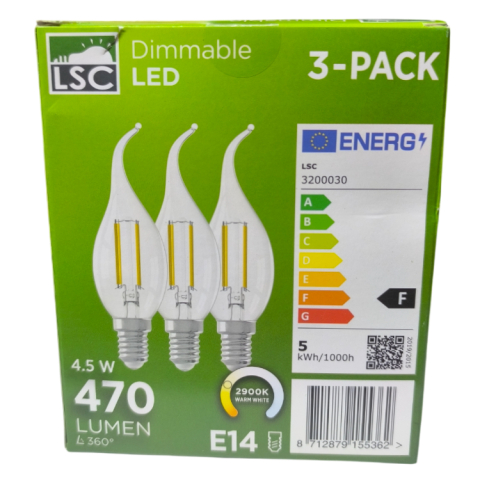 Set 3 becuri LED E14, 4.5W, 470 lm – Iluminat economic și durabil | KK Outlet [1]