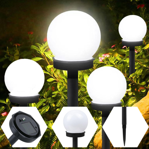 Lămpi Solare Sferice LED Alb Rece – Set 6 Buc. Exterior | YeahBoom [2]