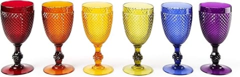 Produse - Set 6 Pahare pentru Vin Roșu Enjoy Home „Diamond”, Plastic MS, 39 cl – Rezistente la Șocuri, Compatibile cu Mașina de Spălat Vase
