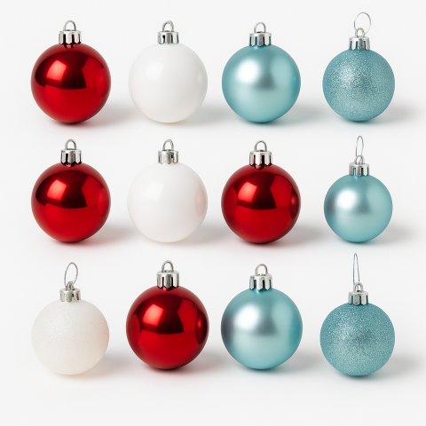 Decorațiuni sezoniere - Globuri Crăciun Roldan 9 bucăți Ø60 mm – set culori mixte