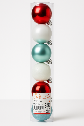 Globuri Crăciun Roldan 9 bucăți Ø60 mm – set culori mixte [1]