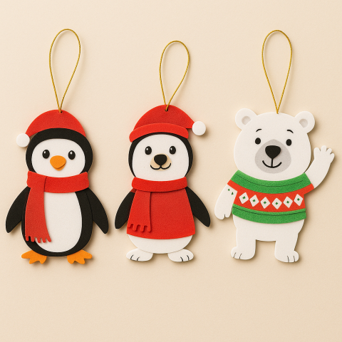 Ornamente Crăciun din spumă – set 3 bucăți, modele mixte [2]