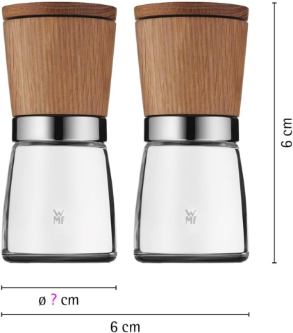 WMF Set Râșnițe Sare și Piper – Stejar, Ceramic Reglabil, 13.8 cm [2]