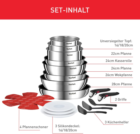 Set Oale & Tigăi 20 Piese cu Mâner Detașabil – Tefal Ingenio Emotion [3]