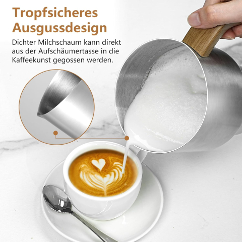 AMZCHEF Spumieră Automată 8-în-1 – 600 ml, Inducție, Lapte Cald/Rece, OLED [2]