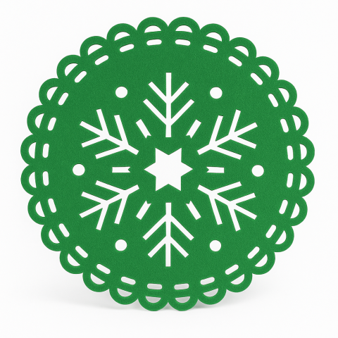 Suporturi de masă pentru farfurii - Placemat Crăciun D35 – suport din fetru cu fulg decupat