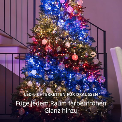 Ghirlandă LED 400 RGB + Alb Cald Pur 32 m,, Twinkly Strings,  Control prin App, Interior/Exterior, Negru [1]