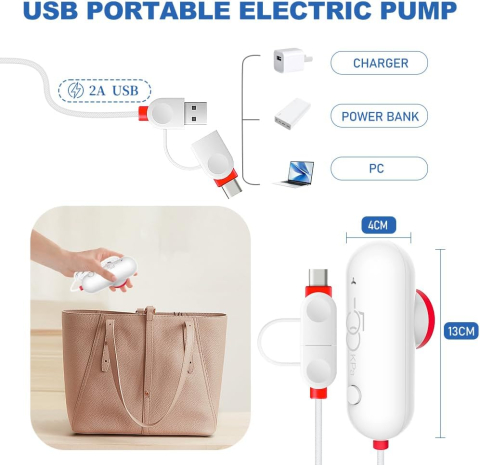 Set 9 pungi de vidat reutilizabile pentru haine, cu pompă electrică USB – economisire spațiu, mărimi diferite – Vacbird [3]