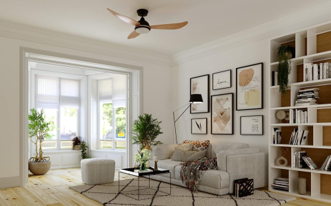 Ventilator de tavan Bayu cu iluminare LED reglabilă și telecomandă – 122 cm, ultra-silențios, eficient energetic [2]