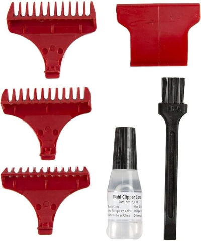 Trimmer Profesional cu Fir și Lamă T Extra-Lată Wahl Wide Detailer – Chrome/Burgundy [2]