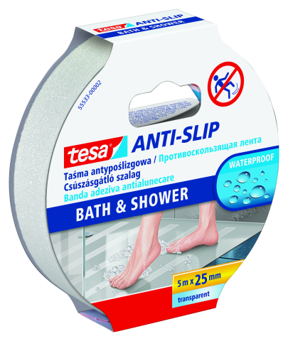 Produse - Bandă antialunecare pentru baie și duș, 5m x 25mm - Tesa 55533