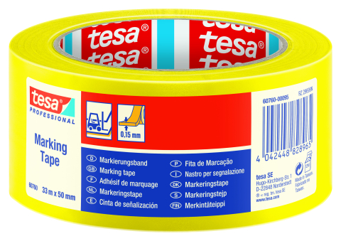 Produse - Bandă de marcare tesa Professional, galben, 33m x 100mm - Tesa 60760