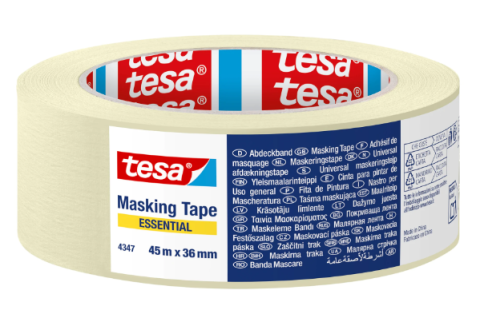 Produse - Bandă de mascare Essential, maro, 45m x 36mm - Tesa 4347