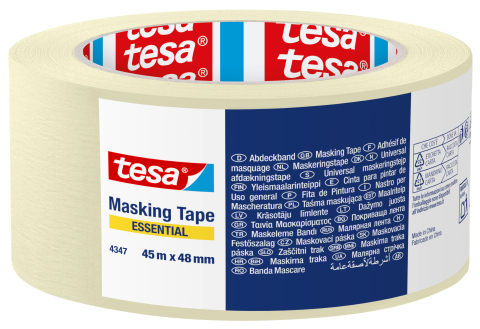 Produse - Bandă de mascare Essential, maro, 45m x 48mm - Tesa 4347 - Tesa