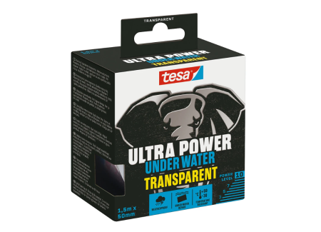 Mentenanță și Reparații - Bandă de reparații Ultra Power Under Water, transparent, 1.5m x 50mm - Tesa 56481