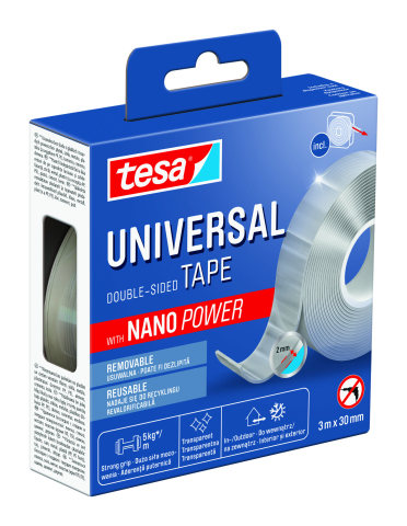 Produse - Bandă dublu adezivă universală cu putere Nano 3m x 30mm - Tesa 55810