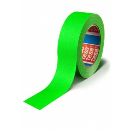 Produse - Bandă textilă laminata cu pasta acrilica, verde fluorescent, 25m x 25mm - Tesa 4671