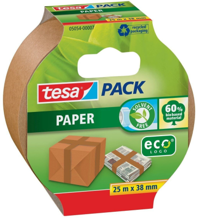 Sustenabile - Bandă de ambalare tesapack, maro, 25m x 38mm - Tesa