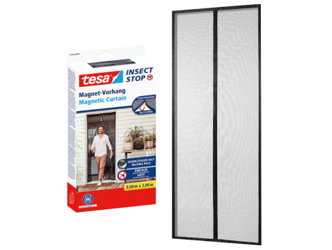 Plase de țânțari / Garnituri de etanșeizare - Perdea magnetică anti insecte, antracit, 0.8m x 2m - Tesa 55374