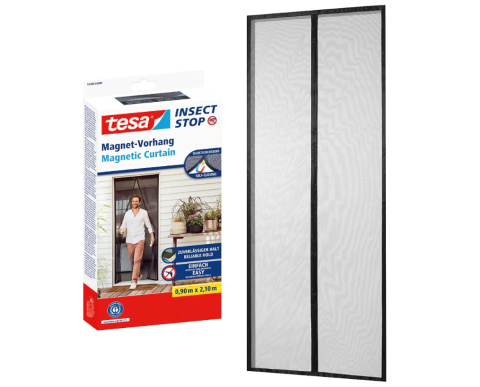 Plase de țânțari / Garnituri de etanșeizare - Perdea magnetică anti insecte, antracit, 0.9m x 2.1m - Tesa 55384