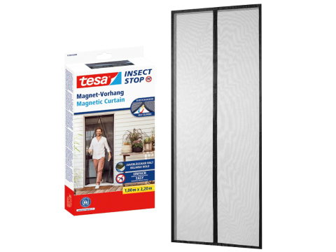Plase de țânțari / Garnituri de etanșeizare - Perdea magnetică anti insecte, antracit, 1m x 2.2m - Tesa 55394