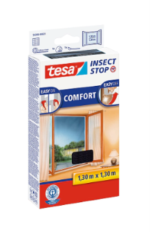 Plase de țânțari / Garnituri de etanșeizare - Plasă anti insecte, negru, 1.3m x 1.3m - Tesa 55396