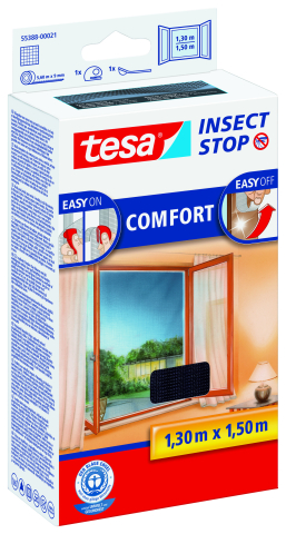 Produse - Plasă anti insecte, negru 1.3m x 1.5m - Tesa 55388