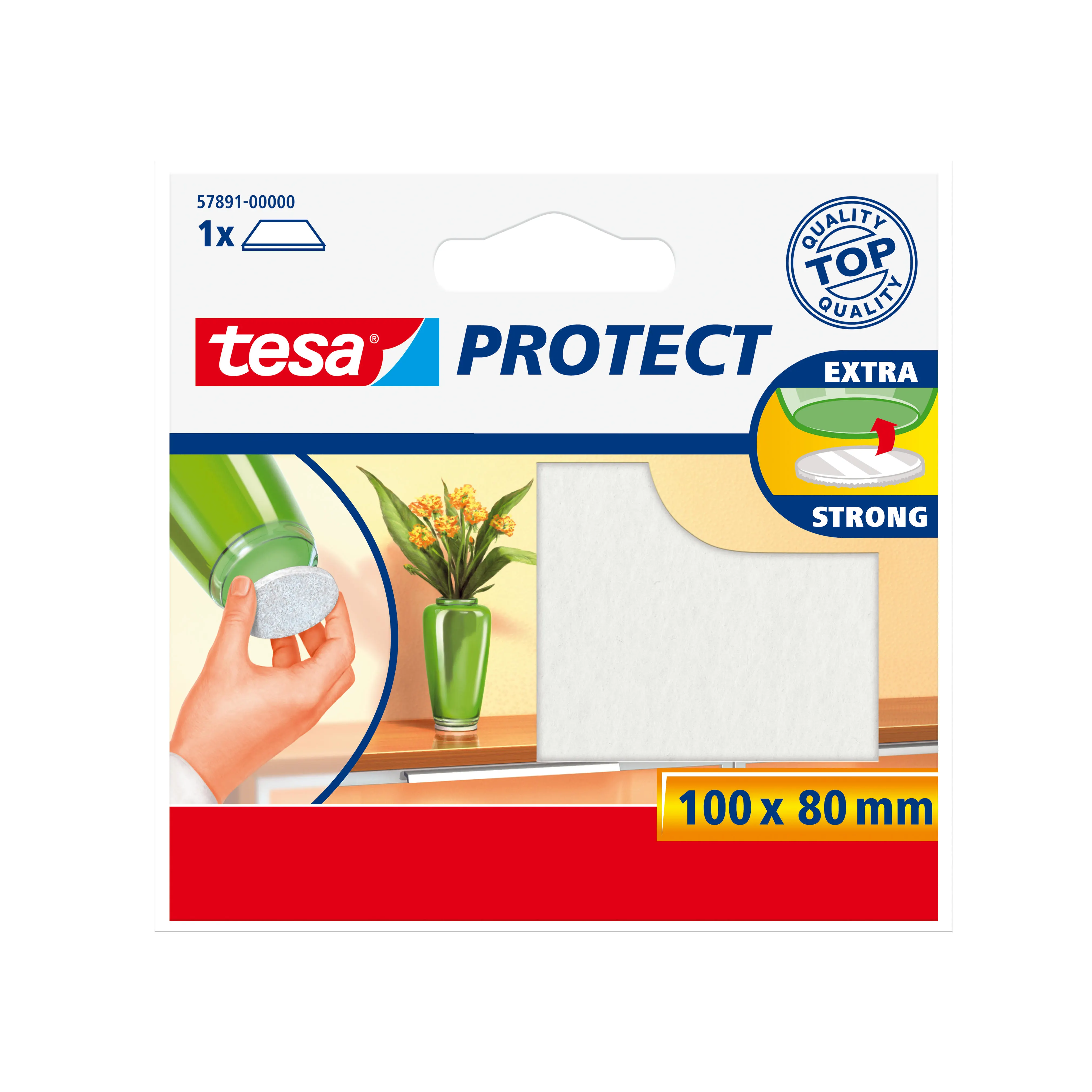 Produse - Protecție antizgârieturi, alb, 100mm x 80mm - Tesa 57891