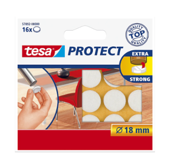 Produse - Protecții antizgârieturi pentru picioare scaun, alb, 16 buc - Tesa 57892