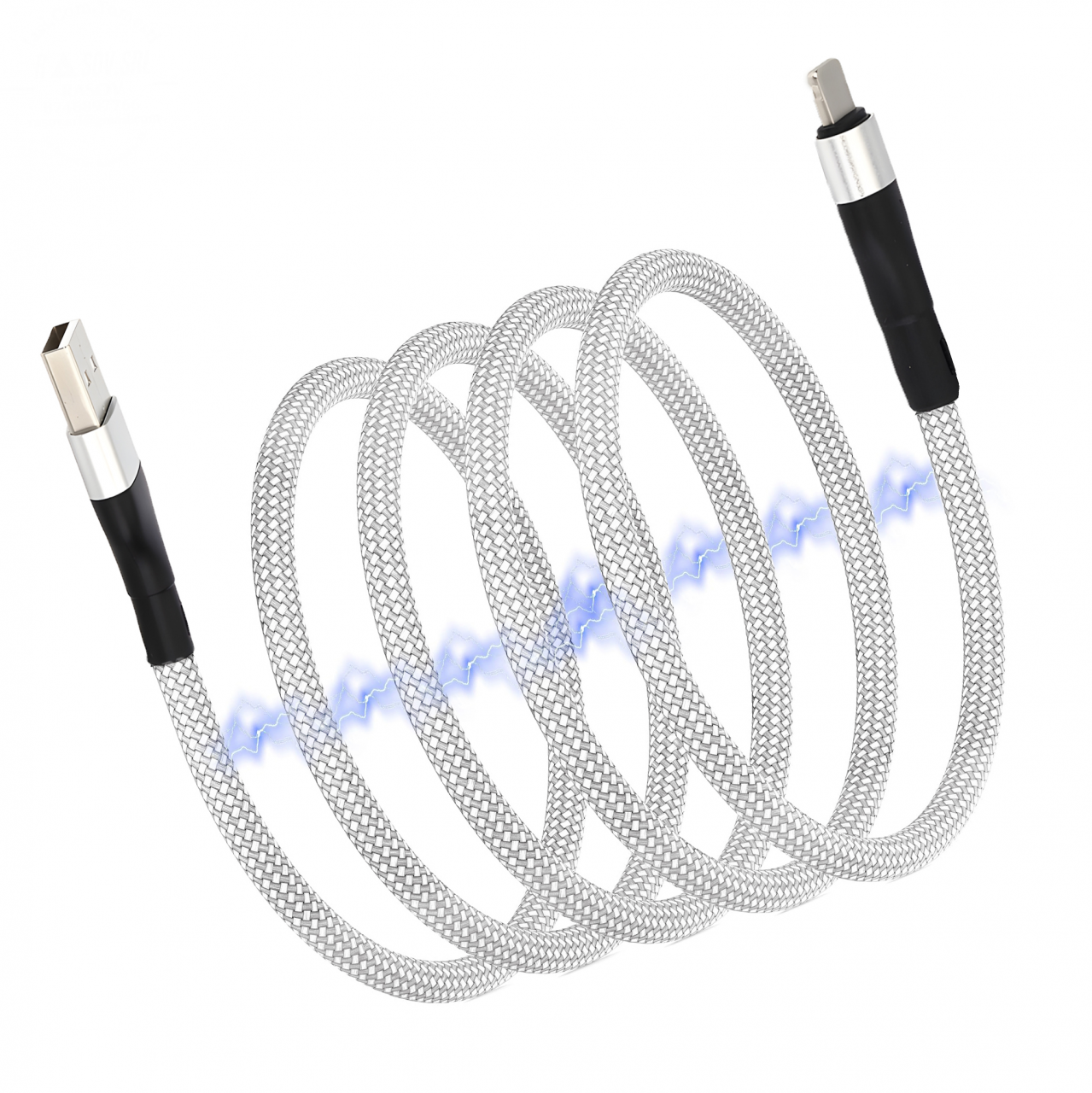 Cablu Lightning Magnetic Alb 1.5m, USB-A, Incarcare Rapida 2A – Compatibil iPhone, iPad [1]