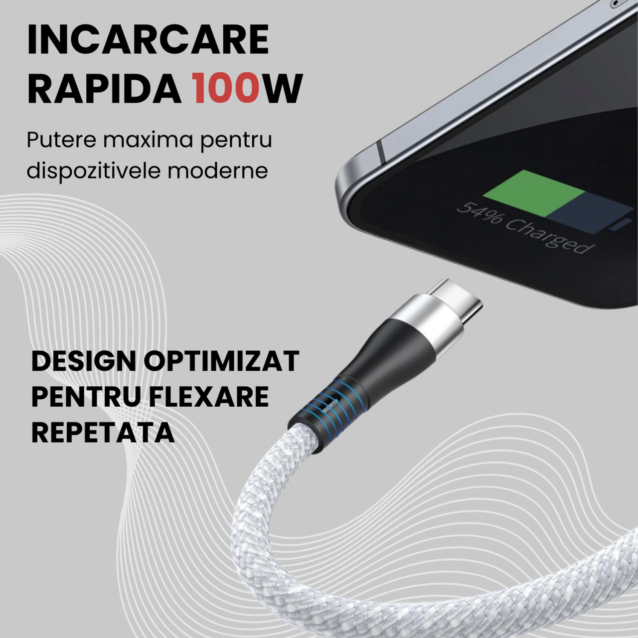 Cablu Magnetic USB-C 100W, 1.5m, Incarcare Rapida – Compatibil iPhone 15, Samsung, MacBook [7]