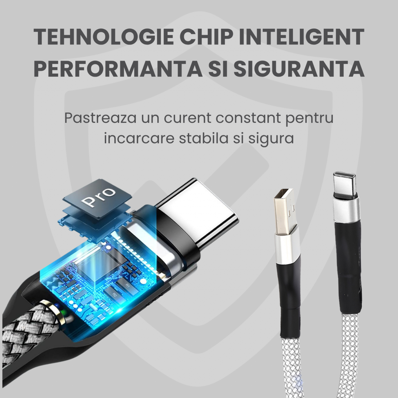 Cablu Magnetic USB-C 100W, 1.5m, Incarcare Rapida – Compatibil iPhone 15, Samsung, MacBook [5]