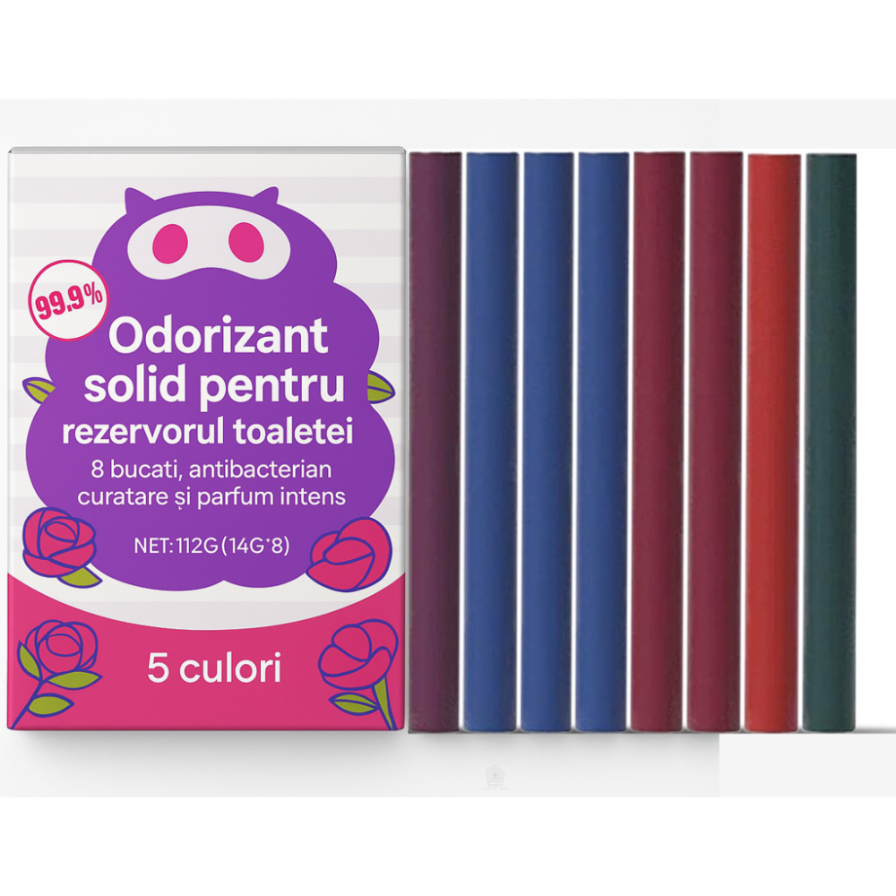Odorizant Toaleta, WC. solid pentru rezervorul toaletei, antibacterian, curata si odorizare, indeparteaza mirosurile neplacute, parfum de lunga durata, nu lasa pete sau reziduuri, usor de utilizat, am [10]