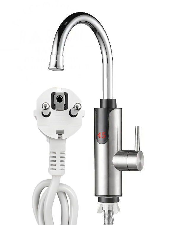Robinet Instant Apa Calda 3300W, Afisaj LED Digital, Incalzire Rapida in 3 Secunde, Otel Inoxidabil, Rotativ 360°, Apa Calda si Rece [2]