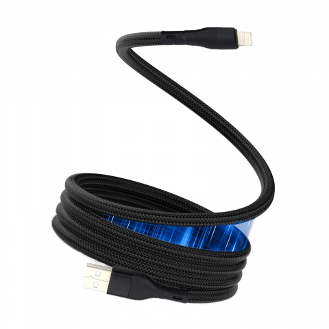 Laptop, Tablete & Telefoane - Cablu Magnetic USB-A to Lightning 1.5m, Incarcare Rapida 2A – Compatibil iPhone, iPad