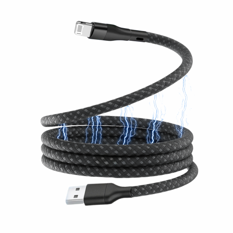Cablu Magnetic USB-A to Lightning 1.5m, Incarcare Rapida 2A – Compatibil iPhone, iPad [1]