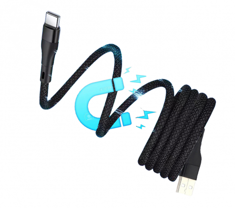 Laptop, Tablete & Telefoane - cablu-usb-type-c-magnetic-100w-1.5m-negru
