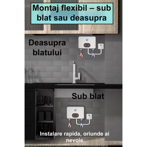 Incalzitor Electric Instant 3500W–5500W cu Afisaj LED si Para de Dus [2]