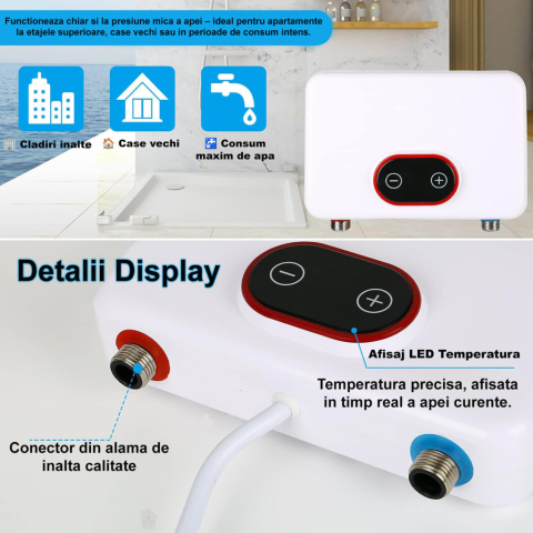 Incalzitor Electric Instant 3500W–5500W cu Afisaj LED si Para de Dus [4]