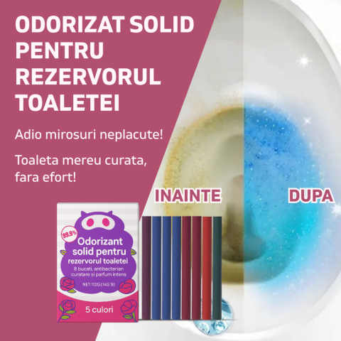 Odorizant Toaleta, WC. solid pentru rezervorul toaletei, antibacterian, curata si odorizare, indeparteaza mirosurile neplacute, parfum de lunga durata, nu lasa pete sau reziduuri, usor de utilizat, am [2]