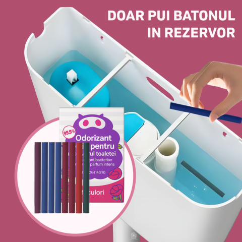 Odorizant Toaleta, WC. solid pentru rezervorul toaletei, antibacterian, curata si odorizare, indeparteaza mirosurile neplacute, parfum de lunga durata, nu lasa pete sau reziduuri, usor de utilizat, am [4]