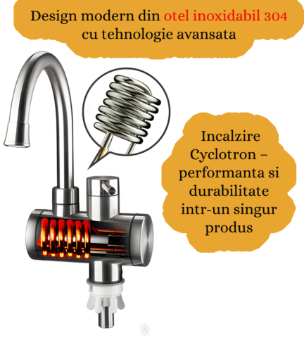 Robinet Electric Instant 3300W cu Afisaj LED si Para de Dus [8]