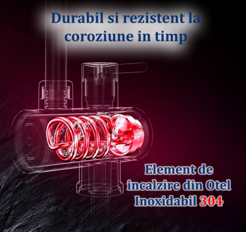 Robinet Electric, Instant, Incalzitor Instantaneu, Putere 3300W cu Afisaj LED – Apa Calda sau Rece in 3 Secunde, Design Modern din Otel Inoxidabil, Afisaj Digital al Temperaturii, Ideal pentru Baie, Bucatarie si Exterior, Rotire 360°, Instalare Rapida, Cablul de Alimentare de 2m si Stecher Detasabil [5]